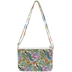 Flowers And Peacock Double Gusset Crossbody Bag by goljakoff