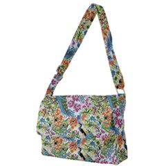 Flowers And Peacock Full Print Messenger Bag (l) by goljakoff