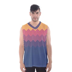 Flat Autumn Zigzag Palette Men s Basketball Tank Top by goljakoff