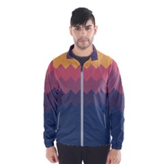 Flat Autumn Zigzag Palette Men s Windbreaker by goljakoff