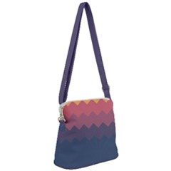 Flat Autumn Zigzag Palette Zipper Messenger Bag by goljakoff