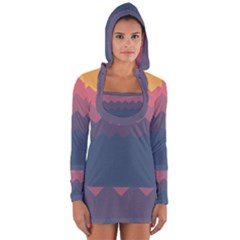 Flat Autumn Zigzag Palette Long Sleeve Hooded T-shirt by goljakoff