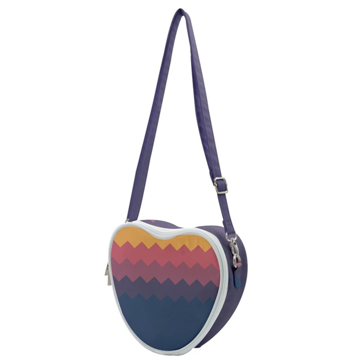 Flat autumn zigzag palette Heart Shoulder Bag