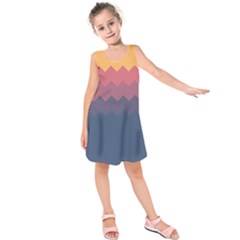 Flat Autumn Zigzag Palette Kids  Sleeveless Dress by goljakoff