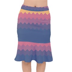 Flat Autumn Zigzag Palette Short Mermaid Skirt by goljakoff