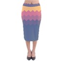 Flat autumn zigzag palette Velvet Midi Pencil Skirt View1