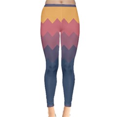 Flat Autumn Zigzag Palette Inside Out Leggings by goljakoff