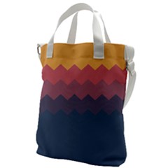 Flat Autumn Zigzag Palette Canvas Messenger Bag by goljakoff