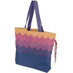 Flat Autumn Zigzag Palette Drawstring Tote Bag by goljakoff