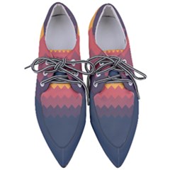 Flat Autumn Zigzag Palette Pointed Oxford Shoes by goljakoff