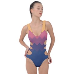 Flat Autumn Zigzag Palette Side Cut Out Swimsuit by goljakoff