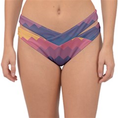 Flat Autumn Zigzag Palette Double Strap Halter Bikini Bottom by goljakoff