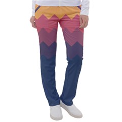 Flat Autumn Zigzag Palette Women s Casual Pants by goljakoff