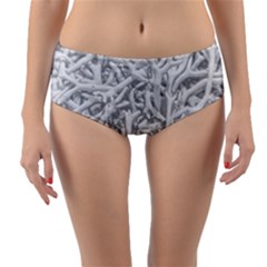 Dry Roots Texture Print Reversible Mid-waist Bikini Bottoms by dflcprintsclothing