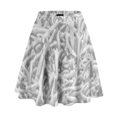 Dry Roots Texture Print High Waist Skirt