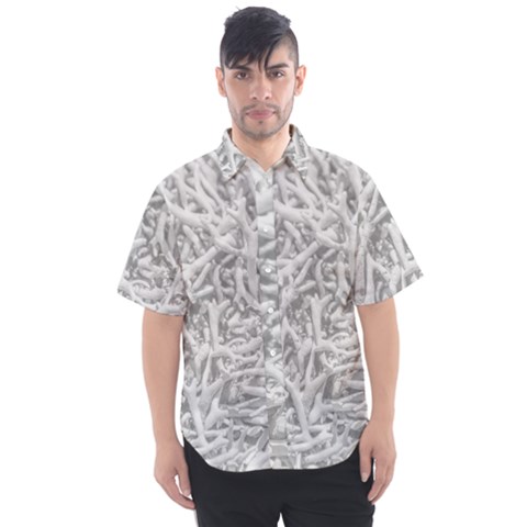 Dry Roots Texture Print Men s Short Sleeve Shirt by dflcprintsclothing