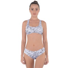 Dry Roots Texture Print Criss Cross Bikini Set by dflcprintsclothing