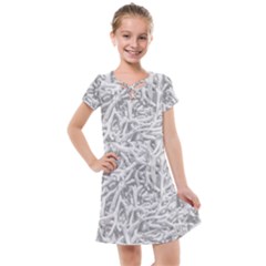 Dry Roots Texture Print Kids  Cross Web Dress by dflcprintsclothing