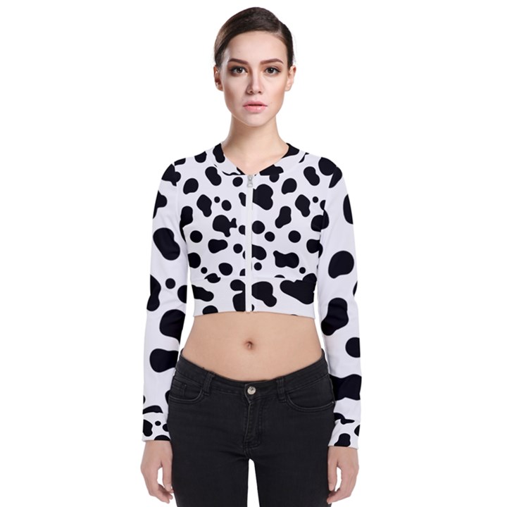 Spots Long Sleeve Zip Up Bomber Jacket