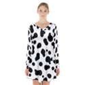 Spots Long Sleeve Velvet V-neck Dress View1