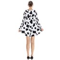 Spots Long Sleeve Velvet V-neck Dress View2