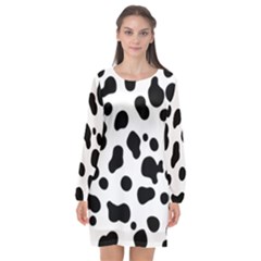 Spots Long Sleeve Chiffon Shift Dress  by Sobalvarro