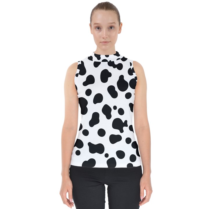 Spots Mock Neck Shell Top