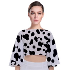 Spots Tie Back Butterfly Sleeve Chiffon Top by Sobalvarro