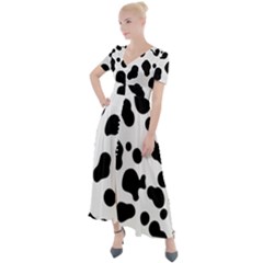 Spots Button Up Short Sleeve Maxi Dress by Sobalvarro