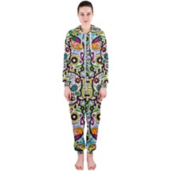 Sugar Skulls Pattern Hooded Jumpsuit (ladies)  by ExtraGoodSauce