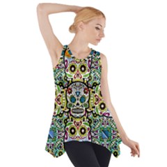 Sugar Skulls Pattern Side Drop Tank Tunic by ExtraGoodSauce