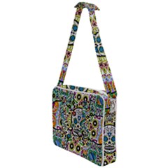 Sugar Skulls Pattern Cross Body Office Bag