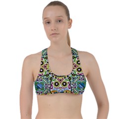 Sugar Skulls Pattern Criss Cross Racerback Sports Bra by ExtraGoodSauce