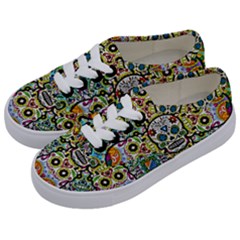 Sugar Skulls Pattern Kids  Classic Low Top Sneakers by ExtraGoodSauce