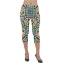 Sugar Skulls Pattern Lightweight Velour Capri Leggings  View1