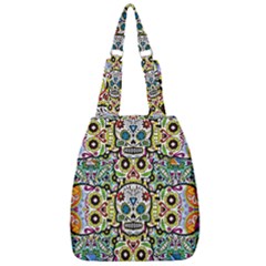 Sugar Skulls Pattern Center Zip Backpack by ExtraGoodSauce