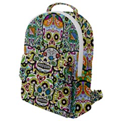 Sugar Skulls Pattern Flap Pocket Backpack (small) by ExtraGoodSauce