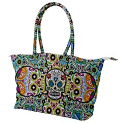 Sugar Skulls Pattern Canvas Shoulder Bag by ExtraGoodSauce