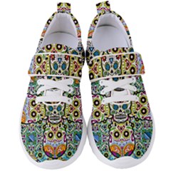 Sugar Skulls Pattern Women s Velcro Strap Shoes by ExtraGoodSauce