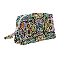 Sugar Skulls Pattern Wristlet Pouch Bag (medium) by ExtraGoodSauce