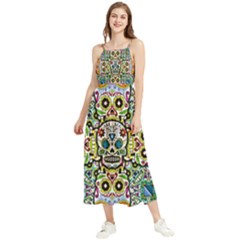 Sugar Skulls Pattern Boho Sleeveless Summer Dress by ExtraAwesomeSauce