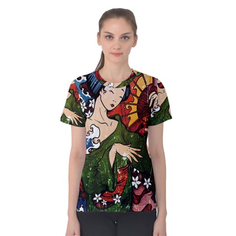 Geisha Women s Cotton Tee by UniqueandCustomGifts