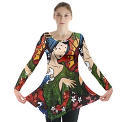 Geisha Long Sleeve Tunic  by UniqueandCustomGifts