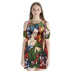 Geisha Shoulder Cutout Velvet One Piece