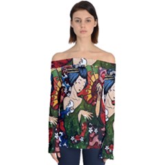 Geisha Off Shoulder Long Sleeve Top by UniqueandCustomGifts