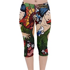 Geisha Velvet Capri Leggings 