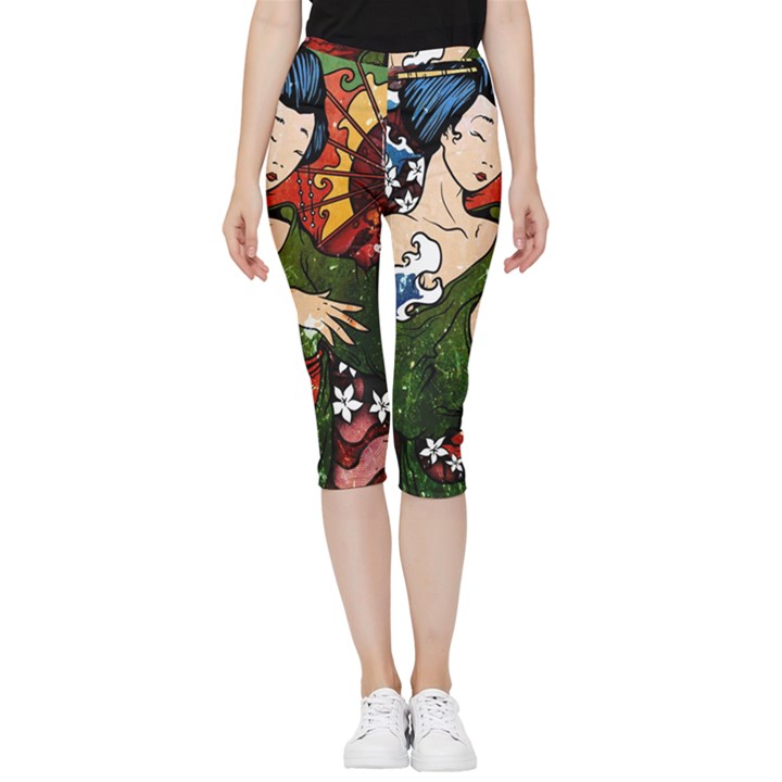 Geisha Inside Out Lightweight Velour Capri Leggings 