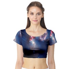 Galaxy Short Sleeve Crop Top