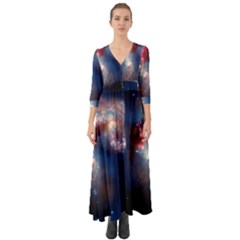 Galaxy Button Up Boho Maxi Dress by ExtraGoodSauce