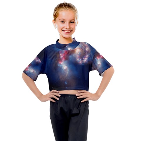 Galaxy Kids Mock Neck Tee by ExtraGoodSauce